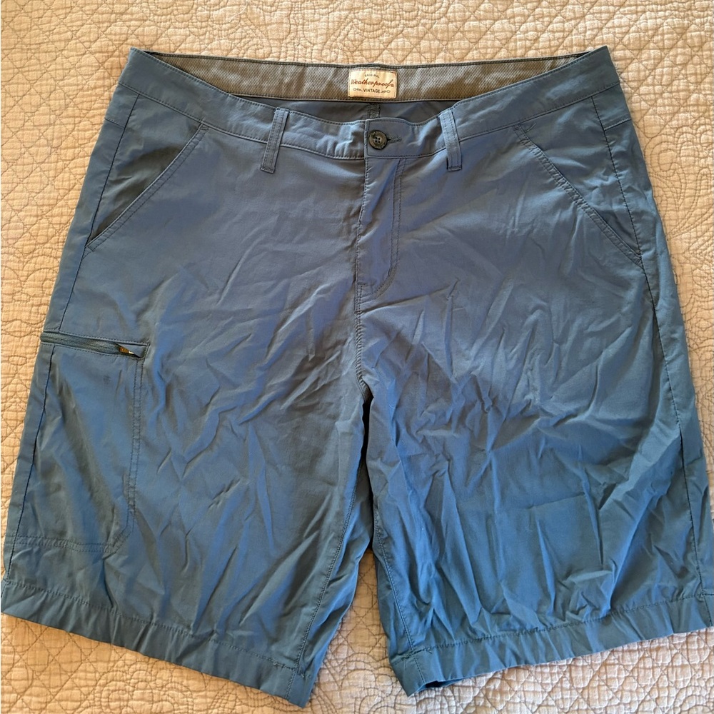 Men's Blue Flat Front Shorts